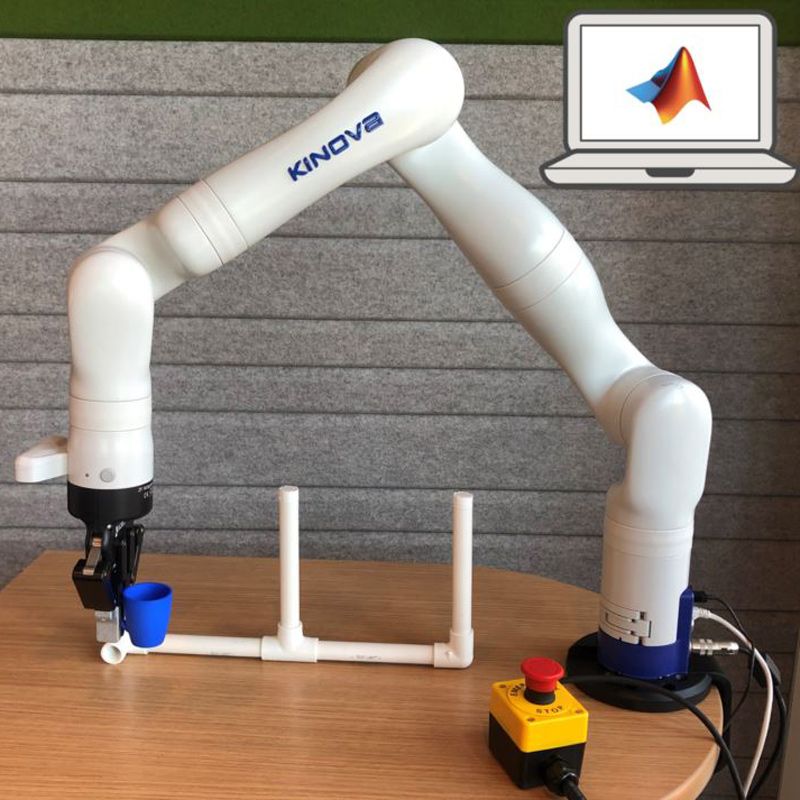 Robot con forma de brazo de Kinova.