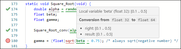 Tooltip for the local variable beta.