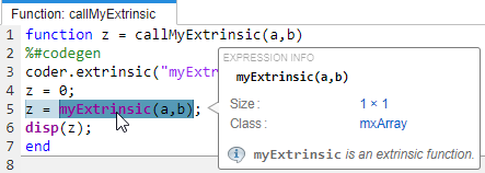 This image shows the report when it identifies the extrinsic function. The extrinsic function is purple.