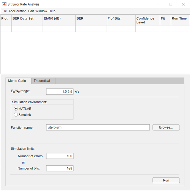 BER Analysis app mask.