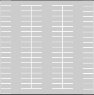 Horizontal parking lot layout