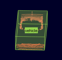 Vehicle in point cloud with cuboid "vehicle" ROI label