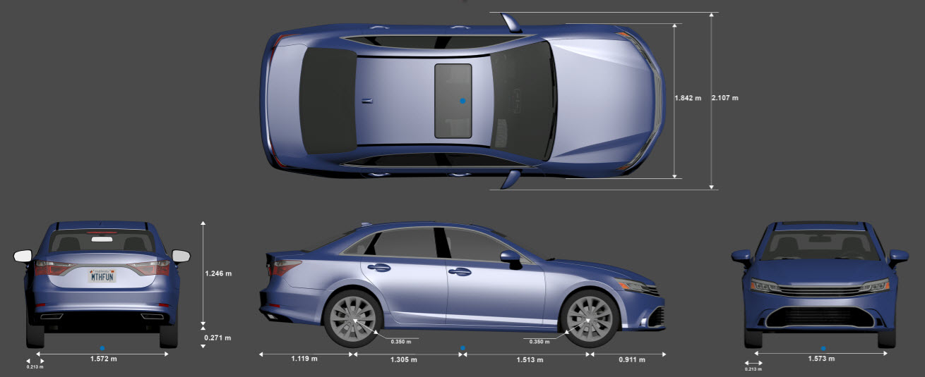 sedan car dimensions in meters