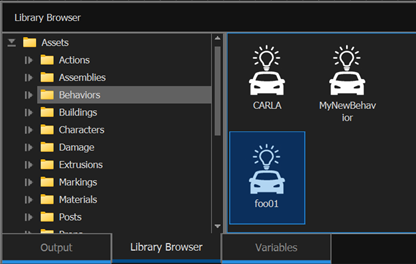 The proto file appears as a behavior under the Vehicles folder