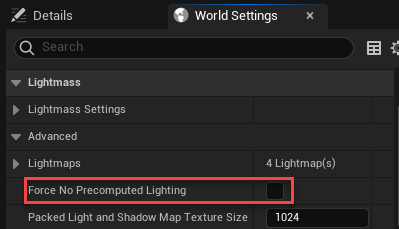 Force No Precomputed Lighting option