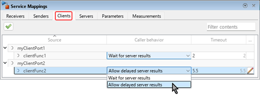 Service Mappings editor open with the Clients tab selected.