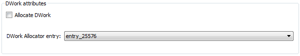DWork attributes section showing the selected entry tag.