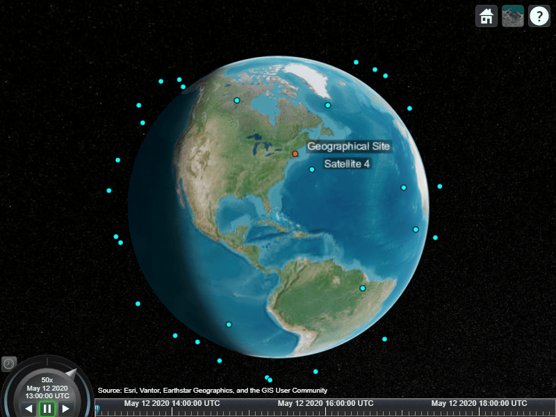 Figure Satellite Scenario Viewer contains an object of type globe.