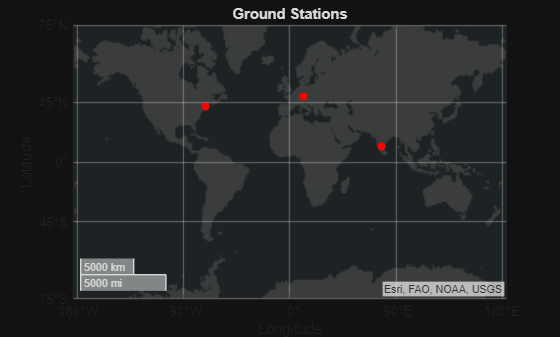 Figure contains an axes object with type geoaxes. The geoaxes object contains an object of type scatter.