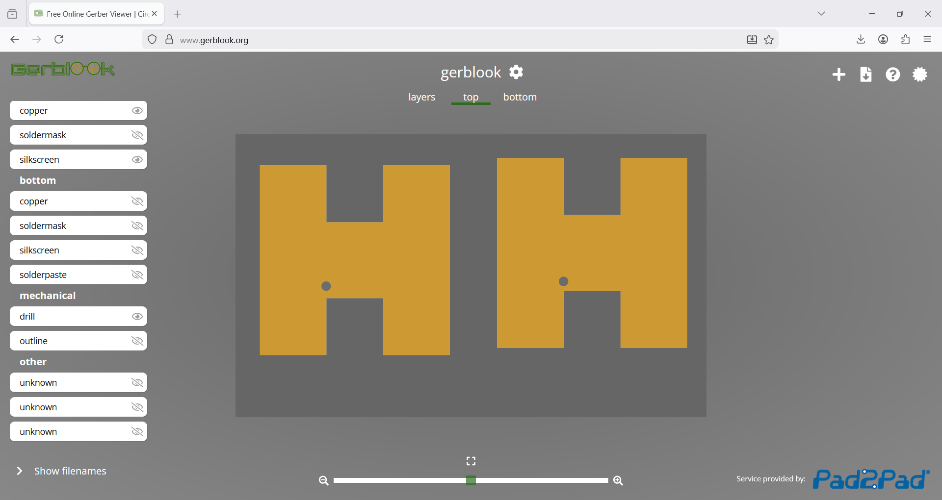 Top layer of the PCB.