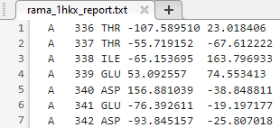 First seven lines of rama_1hkx_report.txt