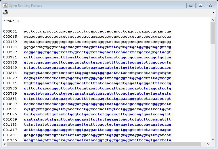 Figure Open Reading Frames contains objects of type hgjavacomponent, uitoolbar.