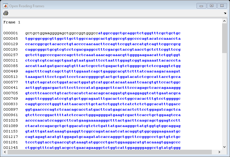 Figure Open Reading Frames contains objects of type hgjavacomponent, uitoolbar.