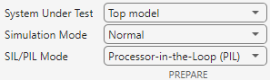 The Prepare section of the SIL/PIL tab.