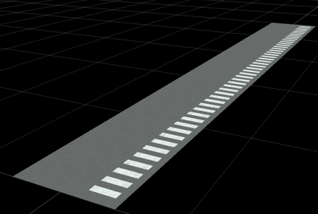 RoadRunner scene with a single‑lane road and a crosswalk on the right side.