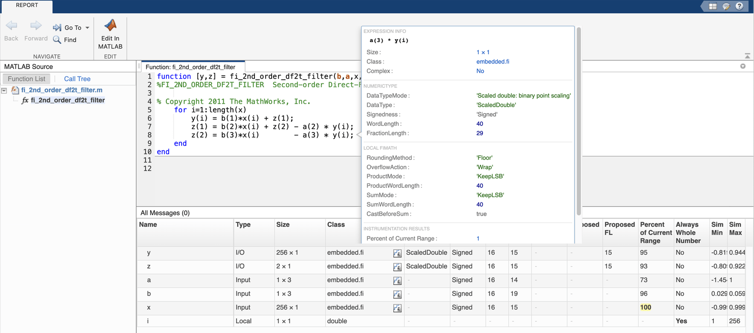 Set Data Types Using Min/Max Instrumentation