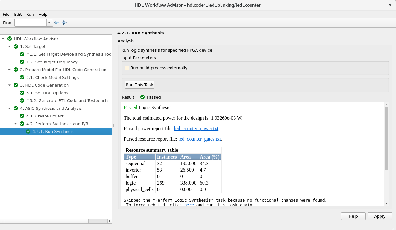 Generate HDL Code and Perform Synthesis Using Cadence Genus on ASIC Devices