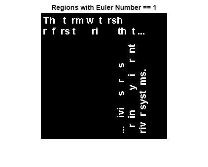 Figure contains an axes object. The hidden axes object with title Regions with Euler Number == 1 contains an object of type image.