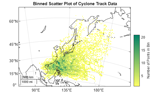 Figure contains an axes object with type mapaxes. The mapaxes object contains 2 objects of type pseudocolorraster, polygon.