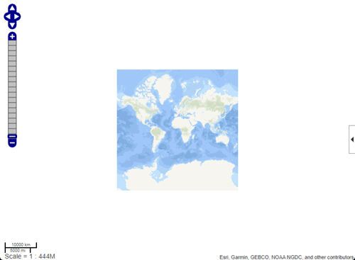 Web map with the base layer clipped to the west at -180 degrees and to the east at +180 degrees. The base layer does not fill the web map window.