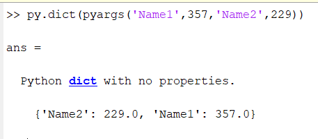Utilizar variables dict de Python en MATLAB
