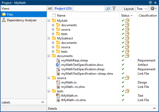 The Project pane shows the MyMath project and its folders.