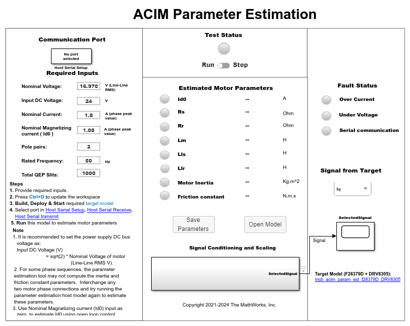 Estimate Induction Motor Parameters Using Recommended Hardware