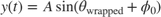 $y(t)=A\sin(\theta_{\mathrm{wrapped}} + \phi_0)$