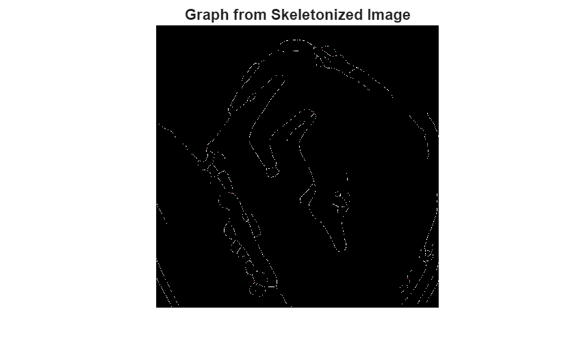 Figure contains an axes object. The hidden axes object with title Graph from Skeletonized Image contains 2 objects of type image.