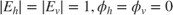 $ |E_h|=|E_v|=1, \phi_h=\phi_v=0 $