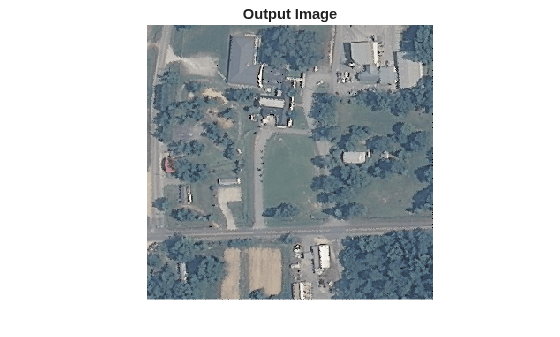 Figure contains an axes object. The hidden axes object with title Output Image contains an object of type image.