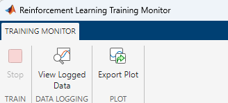 Training Monitor toolstrip with the View Logged Data button in the Data Logging section