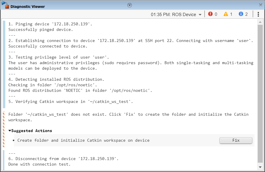 Diagnostic Viewer for ROS device connection
