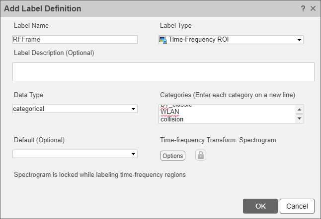 Signal Labeler Add Label Definition dialog box