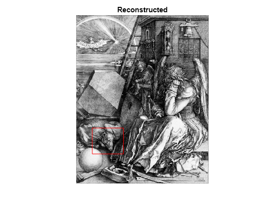 Figure contains an axes object. The hidden axes object with title Reconstructed contains 2 objects of type image, line.