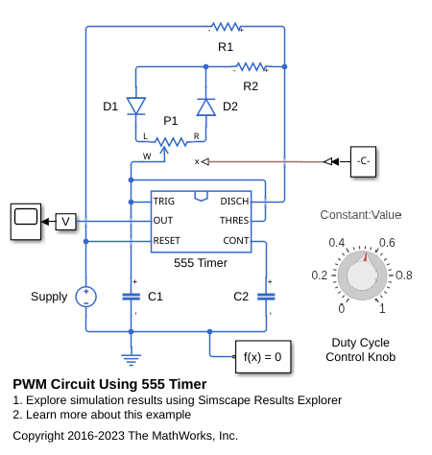 PWM Circuit Using 555 Timer