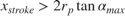 $$ x_{stroke} > 2 r_p \tan\alpha_{max} $$