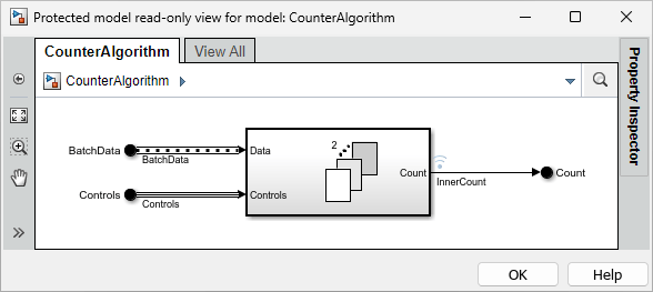 Protected model read-only view with Property Inspector collapsed