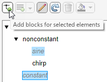 Bus hierarchy with sine and constant selected