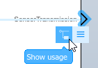 Pointer on the Show usage button