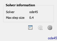 The Solver information menu is opened above the right side of the status bar. The solver information in the status bar and Solver information menu no longer show auto() around the solver parameter values.