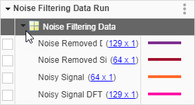 Signal table with Noise Filtering Data expanded