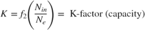 $$K= f_2 \Bigg ( \frac{N_{in}}{N_e} \Bigg )= \mbox{ K-factor (capacity)}$$