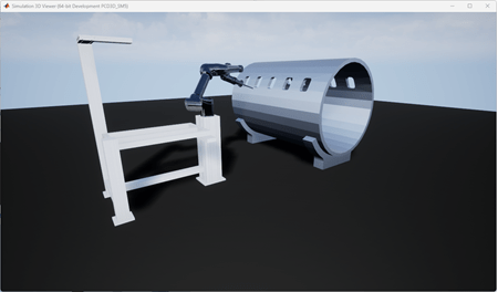 Robotic arm with 3D shape in the 3D environment.