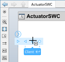 Mouse crosshair cursor on the Client option of the floating menu.