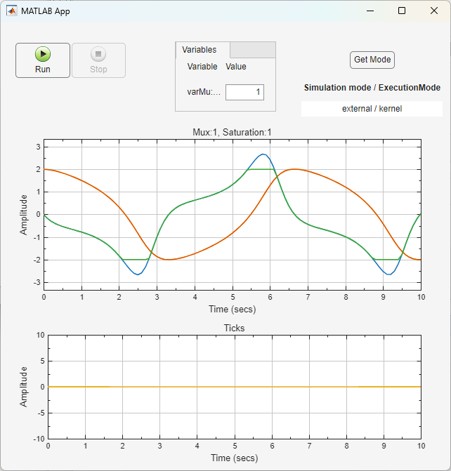 App Designer App to Run Real-Time Van der Pol Simulation