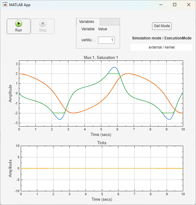 App Designer App to Run Real-Time Van der Pol Simulation