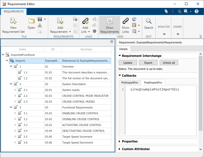 Import Requirements from a Microsoft Excel Document