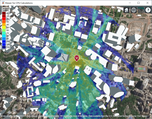 Coverage map created by CPU