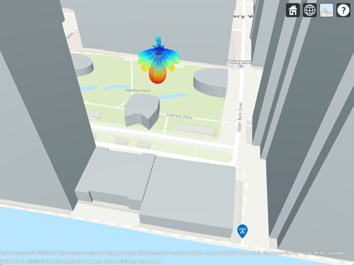 Radiation pattern for the antenna